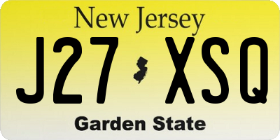 NJ license plate J27XSQ