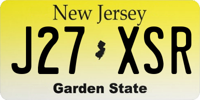NJ license plate J27XSR