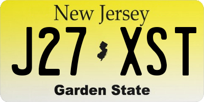 NJ license plate J27XST