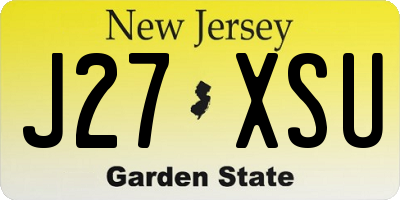 NJ license plate J27XSU