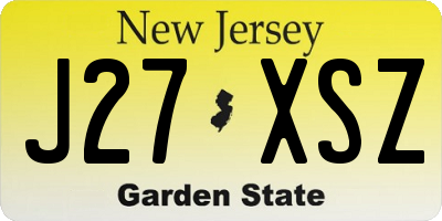 NJ license plate J27XSZ
