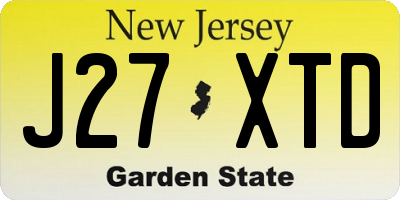NJ license plate J27XTD