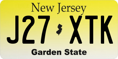 NJ license plate J27XTK