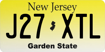 NJ license plate J27XTL