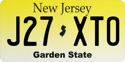 NJ license plate J27XTO