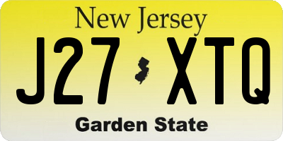 NJ license plate J27XTQ
