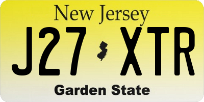 NJ license plate J27XTR