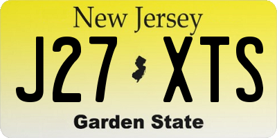 NJ license plate J27XTS
