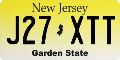 NJ license plate J27XTT