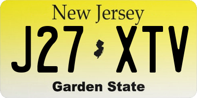 NJ license plate J27XTV