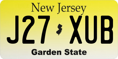 NJ license plate J27XUB