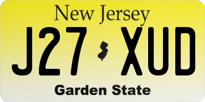 NJ license plate J27XUD