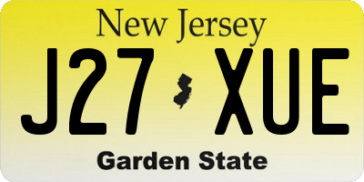 NJ license plate J27XUE