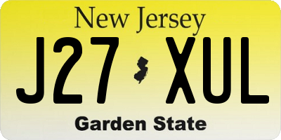 NJ license plate J27XUL