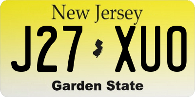 NJ license plate J27XUO