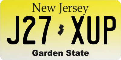 NJ license plate J27XUP