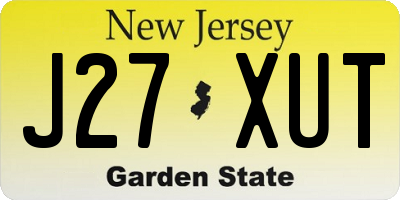 NJ license plate J27XUT