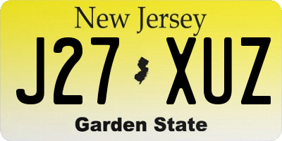 NJ license plate J27XUZ