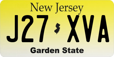 NJ license plate J27XVA