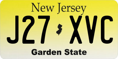 NJ license plate J27XVC
