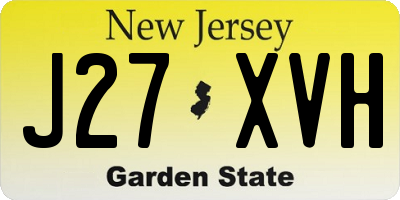 NJ license plate J27XVH