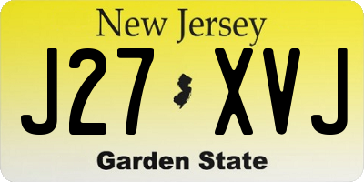 NJ license plate J27XVJ