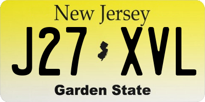 NJ license plate J27XVL