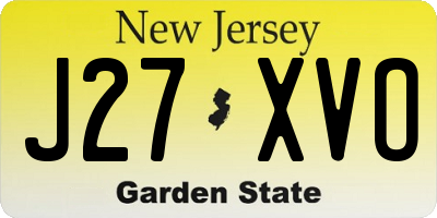 NJ license plate J27XVO