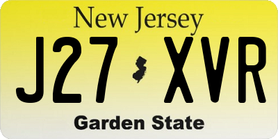 NJ license plate J27XVR