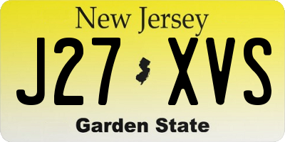 NJ license plate J27XVS