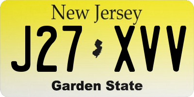 NJ license plate J27XVV