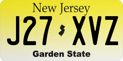 NJ license plate J27XVZ