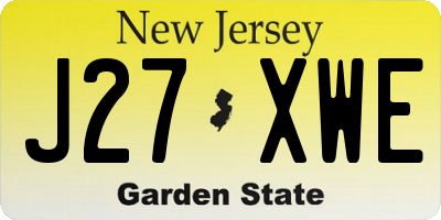 NJ license plate J27XWE