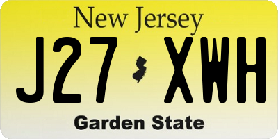 NJ license plate J27XWH