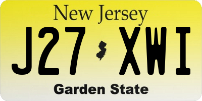 NJ license plate J27XWI