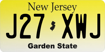 NJ license plate J27XWJ