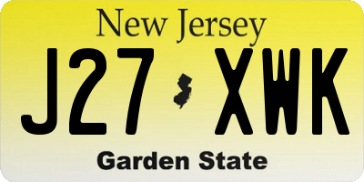 NJ license plate J27XWK