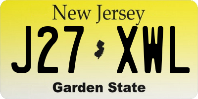 NJ license plate J27XWL