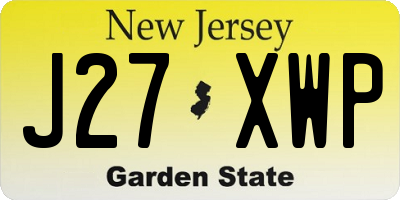 NJ license plate J27XWP