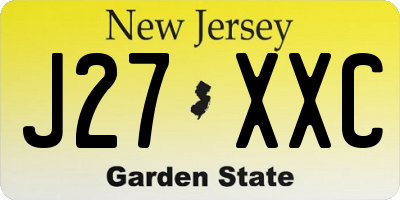 NJ license plate J27XXC