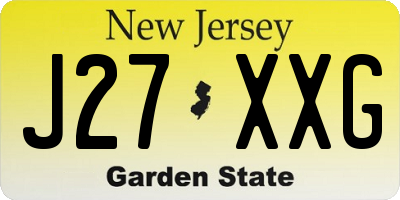 NJ license plate J27XXG