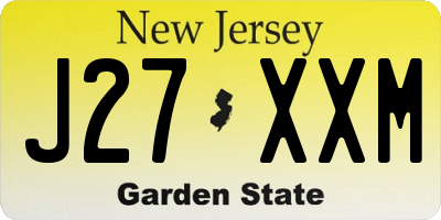 NJ license plate J27XXM