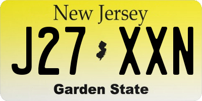 NJ license plate J27XXN