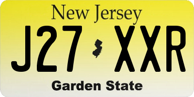 NJ license plate J27XXR