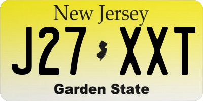 NJ license plate J27XXT