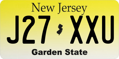 NJ license plate J27XXU