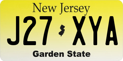 NJ license plate J27XYA