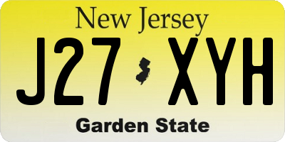 NJ license plate J27XYH