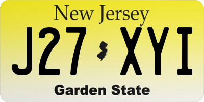 NJ license plate J27XYI