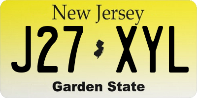 NJ license plate J27XYL